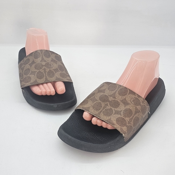 Coach Udele Sport Slide Sandals Women's 10 Signature Canvas - Picture 2 of 11